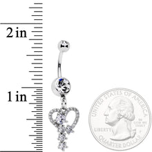 Load image into Gallery viewer, Clear CZ Gem Heart of a Star Dangle Belly Ring
