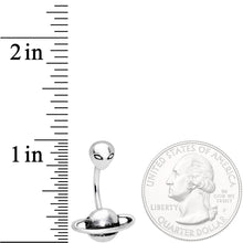 Load image into Gallery viewer, Alien Face Planet Saturn Double Mount Belly Ring
