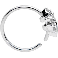 将图片加载到图库查看器，20G 5/16 Clear CZ Gem Maple Leaf Nose Hoop
