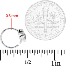 将图片加载到图库查看器，20G 5/16 Clear CZ Gem Maple Leaf Nose Hoop
