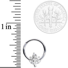Load image into Gallery viewer, 16G 3/8 Clear CZ Gem Maple Leaf Hinged Segment Ring
