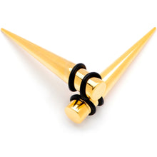 Load image into Gallery viewer, Gold Tone Anodized Straight Taper Set Available in Sizes  12G to 00G
