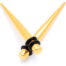 Load image into Gallery viewer, Gold Tone Anodized Straight Taper Set Available in Sizes  12G to 00G
