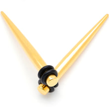 Load image into Gallery viewer, Gold Tone Anodized Straight Taper Set Available in Sizes  12G to 00G
