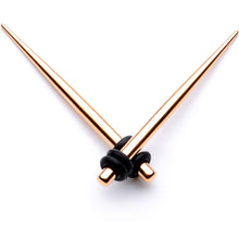 Load image into Gallery viewer, Rose Gold Tone Anodized Straight Taper Set Available in Sizes  14G to 00G
