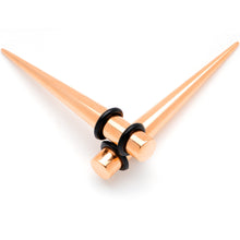Load image into Gallery viewer, Rose Gold Tone Anodized Straight Taper Set Available in Sizes  14G to 00G
