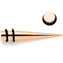 Load image into Gallery viewer, Rose Gold Tone Anodized Straight Taper Set Available in Sizes  14G to 00G
