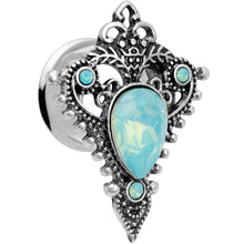 Load image into Gallery viewer, Green Gem Fleur De Lis Double Flare Plug Set Sizes 6mm to 16mm
