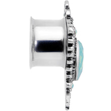 Load image into Gallery viewer, Green Gem Fleur De Lis Double Flare Plug Set Sizes 6mm to 16mm
