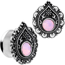 Load image into Gallery viewer, Pink Gem Exotic Teardrop Double Flare Plug Set Sizes 6mm to 16mm
