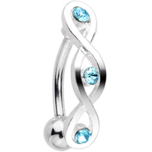 将图片加载到图库查看器，Aqua Gem Fashionably Twisted Reversible Belly Ring

