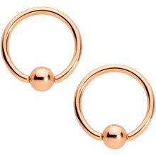 Load image into Gallery viewer, 14G Clear Star CZ Gem Rose Gold Tone Captive Nipple Ring Set of 4
