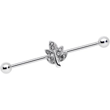 将图片加载到图库查看器，14G Clear Gem Maple Leaf Industrial Barbell 38mm
