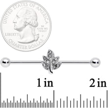 将图片加载到图库查看器，14G Clear Gem Maple Leaf Industrial Barbell 38mm
