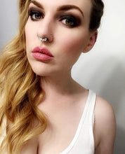 Load image into Gallery viewer, 16G 3/8 White Faux Opal Life of the Party Septum Clicker
