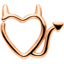 Load image into Gallery viewer, 16G 5/16 Rose Gold Tone Little Devil Heart Closure Ring
