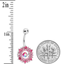 Load image into Gallery viewer, Pink Gem Elegant Dance Wreath Belly Ring
