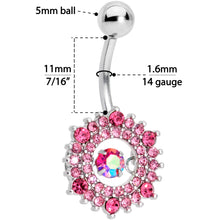 Load image into Gallery viewer, Pink Gem Elegant Dance Wreath Belly Ring
