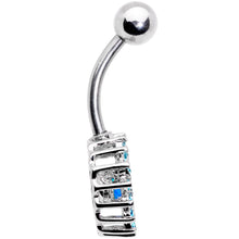 将图片加载到图库查看器，Aqua Gem Elegant Dance Crown Belly Ring
