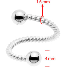 将图片加载到图库查看器，14G 3/8 Twisted Spiral Twister Belly Ring
