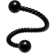 Load image into Gallery viewer, 14G 3/8 Black Twisted Spiral Twister Belly Ring
