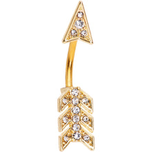 Load image into Gallery viewer, Clear Gem Minerva Arrow Reversible Belly Ring
