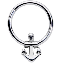 将图片加载到图库查看器，16G 3/8 Nautical Anchor Hinged Segment Ring

