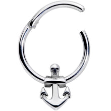 将图片加载到图库查看器，16G 3/8 Nautical Anchor Hinged Segment Ring
