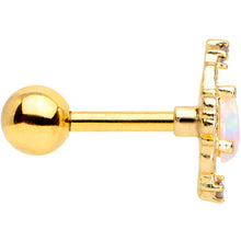 Load image into Gallery viewer, 16G 1/4 White Synthetic Opal Gold Tone Oval Cartilage Tragus
