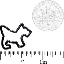 Load image into Gallery viewer, 16G 5/16 Black PVD Sweet Scotty Dog Closure Ring

