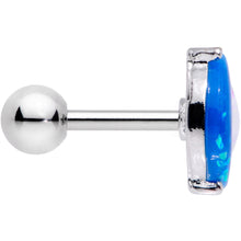 Load image into Gallery viewer, 16G 1/4 Blue White Faux Opal Star Moon Cartilage Tragus Earring
