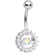 将图片加载到图库查看器，Clear Aurora Gem Elegant Dance Crown Belly Ring

