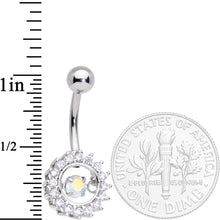 将图片加载到图库查看器，Clear Aurora Gem Elegant Dance Crown Belly Ring
