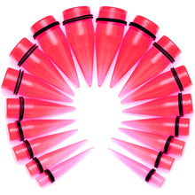 Load image into Gallery viewer, 00G to 25mm Pink Acrylic Straight Taper Stretching Kit Set of 2
