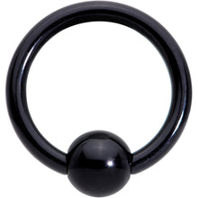 Load image into Gallery viewer, 14G 3/8 Black Acrylic BCR Captive Ring
