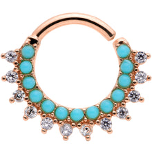 Load image into Gallery viewer, 16G 5/16 Turquoise Rose Gold Tone Western Bendable Daith Cartilage
