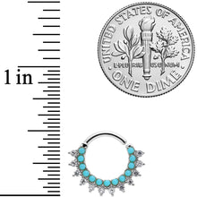 将图片加载到图库查看器，16G 5/16 Turquoise Western CZ Bendable Daith Cartilage
