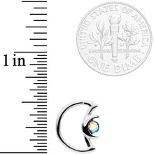 Load image into Gallery viewer, 16G 3/8 Aurora Gem Crescent Moon Closure Ring
