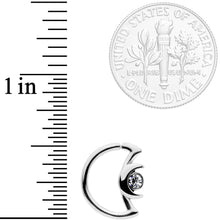 Load image into Gallery viewer, 16G 3/8 Clear Gem Crescent Moon Closure Ring
