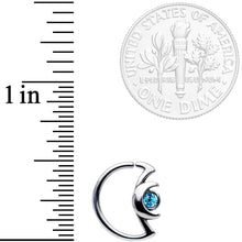 Load image into Gallery viewer, 18G 3/8 Aqua Gem Crescent Moon Closure Ring
