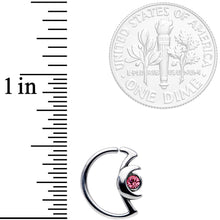 将图片加载到图库查看器，18G 3/8 Pink Gem Crescent Moon Closure Ring
