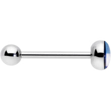 Load image into Gallery viewer, Black Grey White Purple Asexual Pride Flag Barbell Tongue Ring
