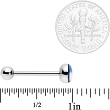 Load image into Gallery viewer, Black Grey White Purple Asexual Pride Flag Barbell Tongue Ring
