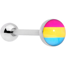 Load image into Gallery viewer, Red Yellow Blue Pansexual Pride Flag Barbell Tongue Ring
