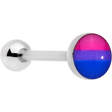 Load image into Gallery viewer, Pink Purple Blue Bisexual Pride Flag Barbell Tongue Ring
