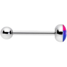Load image into Gallery viewer, Pink Purple Blue Bisexual Pride Flag Barbell Tongue Ring
