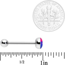 Load image into Gallery viewer, Pink Purple Blue Bisexual Pride Flag Barbell Tongue Ring
