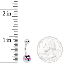 Load image into Gallery viewer, Pink Blue White Transgender Pride Logo Belly Ring
