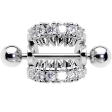Load image into Gallery viewer, 16G 1/2 Clear CZ Gem Scary Monster Fangs Cartilage Cuff
