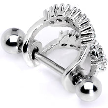 Load image into Gallery viewer, 16G 1/2 Clear CZ Gem Scary Monster Fangs Cartilage Cuff
